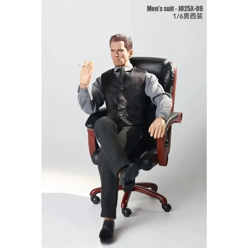 Na stanie Zestaw czarnego męskiego garnituru w skali 1/6, model ubrań pasujący do figurek akcji 12'' TBL M34 M35, mocne mięśnie, akcesoria JO25X-09