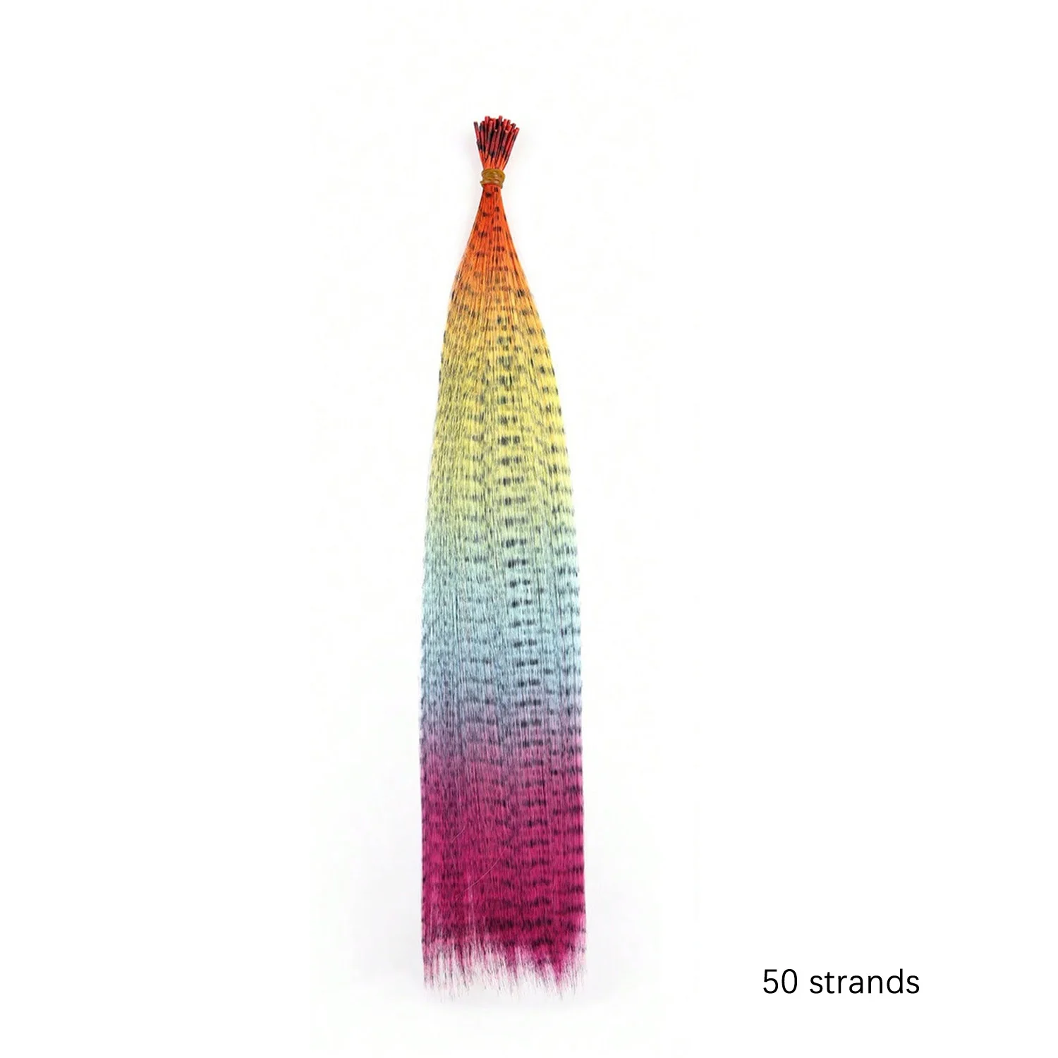 Synthetisch verenhaar Ombre kleur Feather Extensions Regenboog Kleurrijk haar Verenverlenging Lange rechte haarstukken voor meisjes