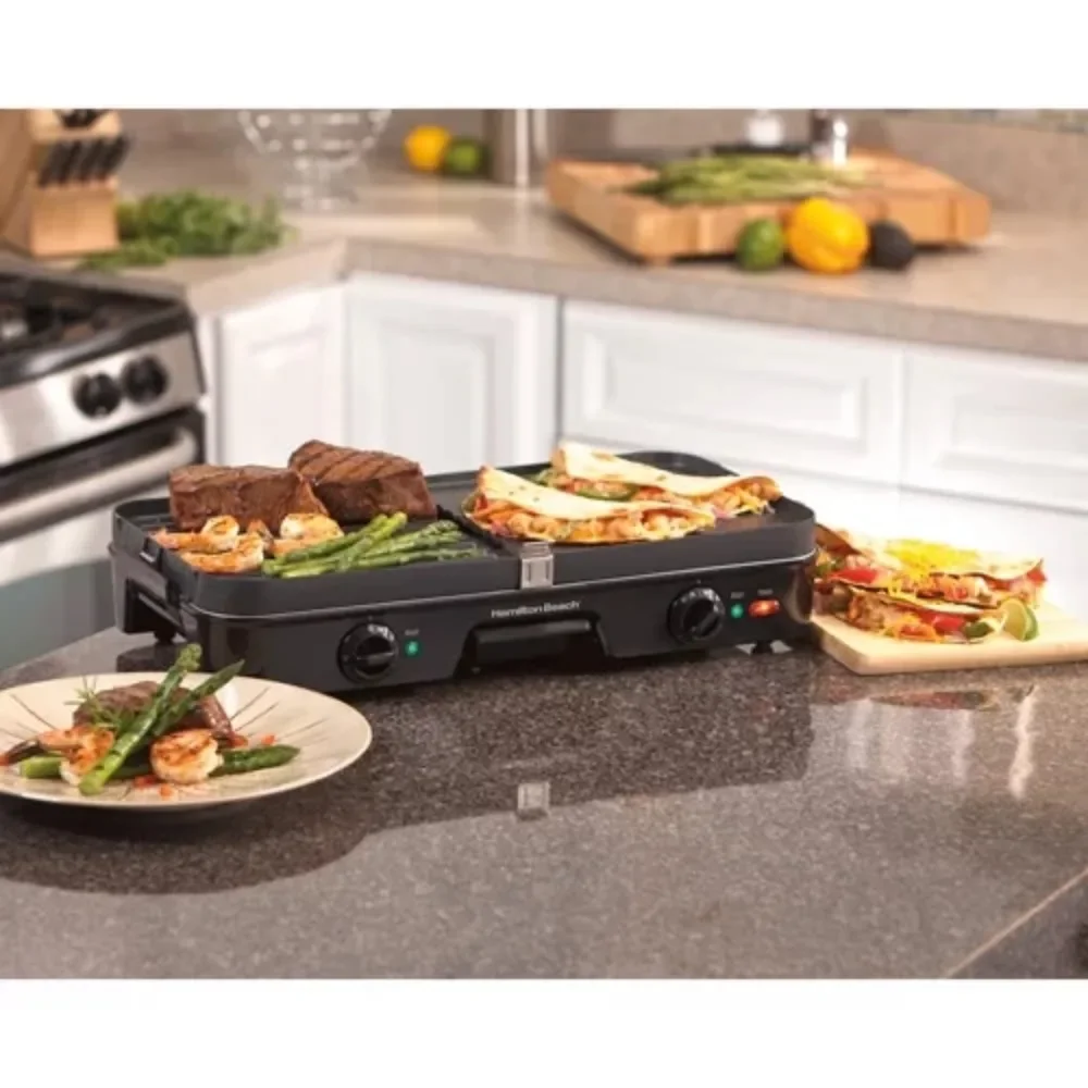 3-in-1 Grill & Griddle Electric The Nonstick, Reversible and Removable Cooking Plates