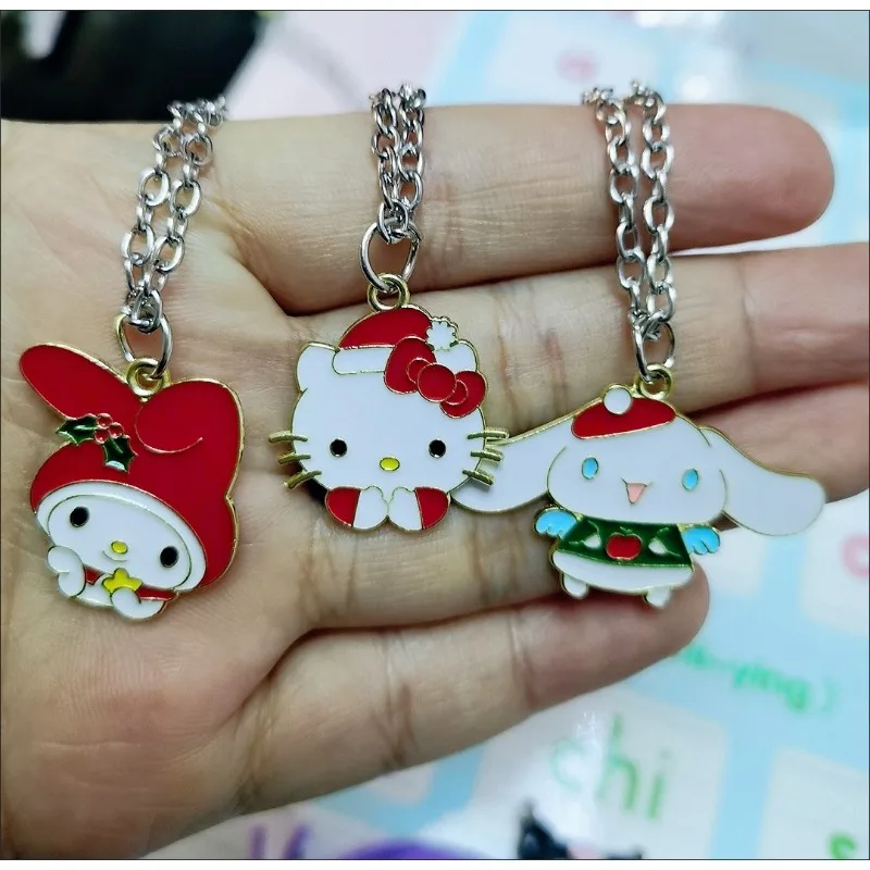 Sanrio Hello Kitty Necklace Cute Cartoon Anime Character My Melody Alloy Pendant Girsl Valentine's Day Halloween Birthdays Gifts