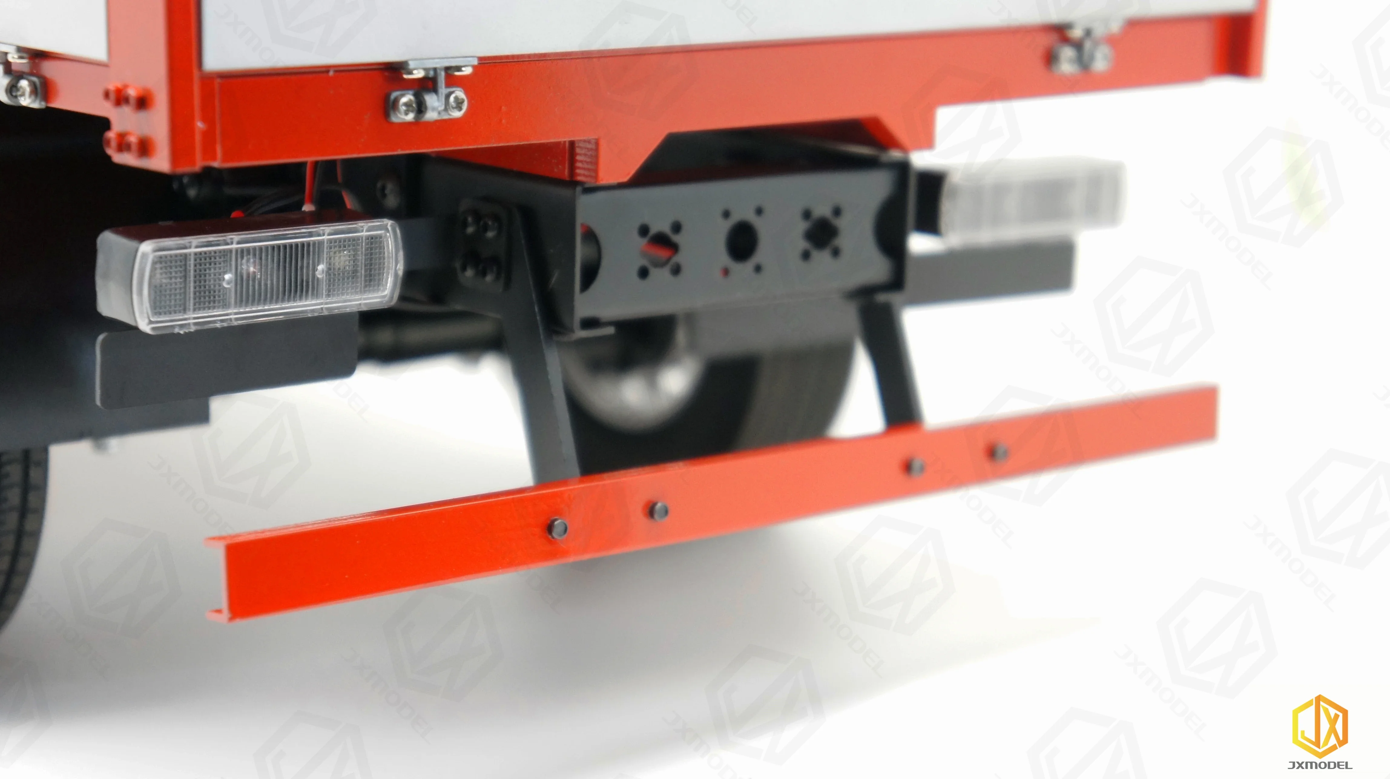 RC 1/14 Vollständig montierte Leitplankenhalterung für Tamiya Hydraulikbagger Lader Muldenkipper für SCANIA MAN VOLVO Tripper DIY-Teile – Detail 4