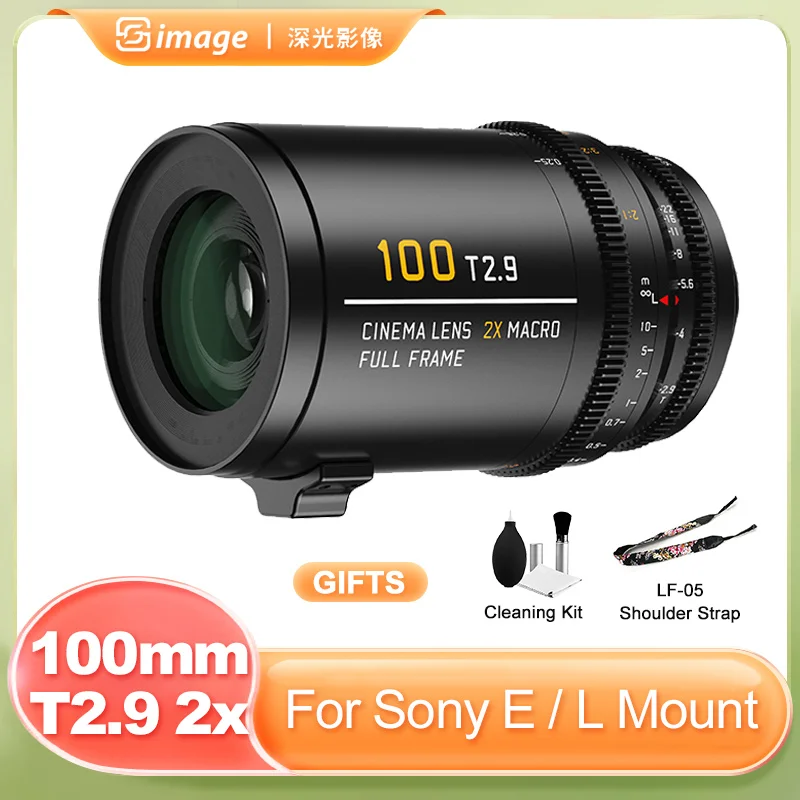 SG Image 100mm T2.9 Full Frame Cine Macro 2X Cinema Lens Manual Prime Lens for Sony E FE Leica Sigma L Mount Camera A7RV A7M4 TL