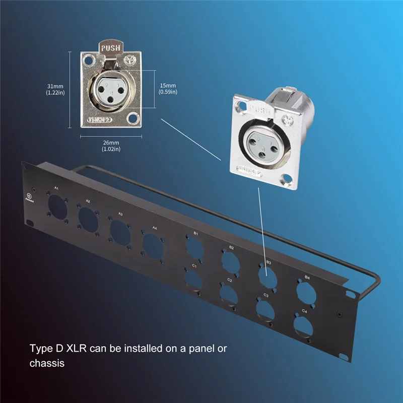 ABGI-para caja de escenario Premium, Panel de conexión, paquete de 2 cables XLR tipo D, conector pasante, D XLR hembra a macho, montaje en Panel