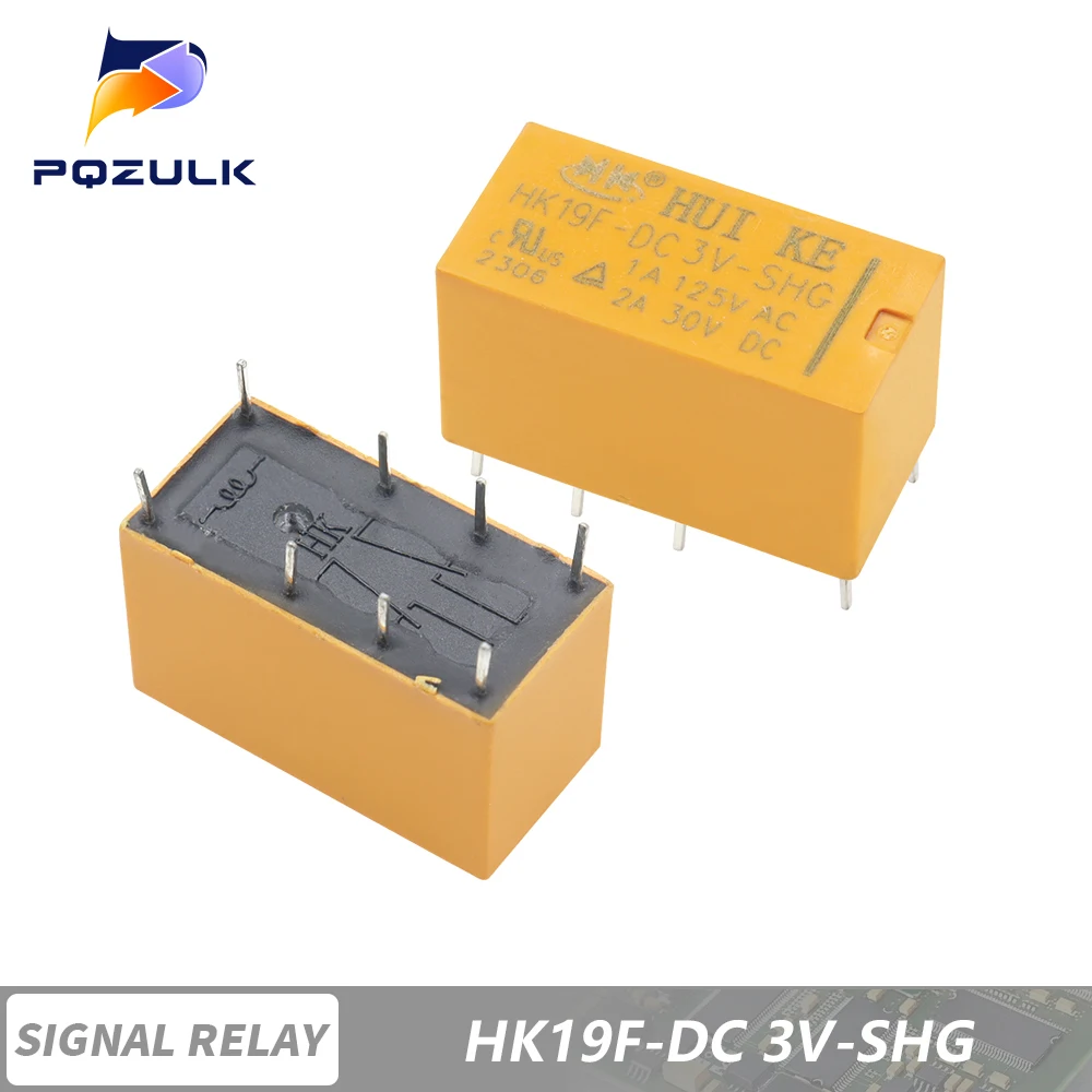 10 Stück Spule DPDT 8 Pin 2NO 2NC Mini-Leistungsrelais PCB Typ HUI KE HK19F HK19F-DC5V-SHG HK19F-DC12V-SHG HK19F-DC24V-SHG