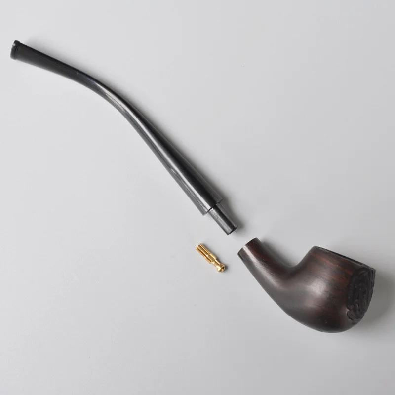 خشب الأبنوس ساق طويلة عازمة ، أنبوب التبغ نمط التفاح ، Churchwarden ، خشبية