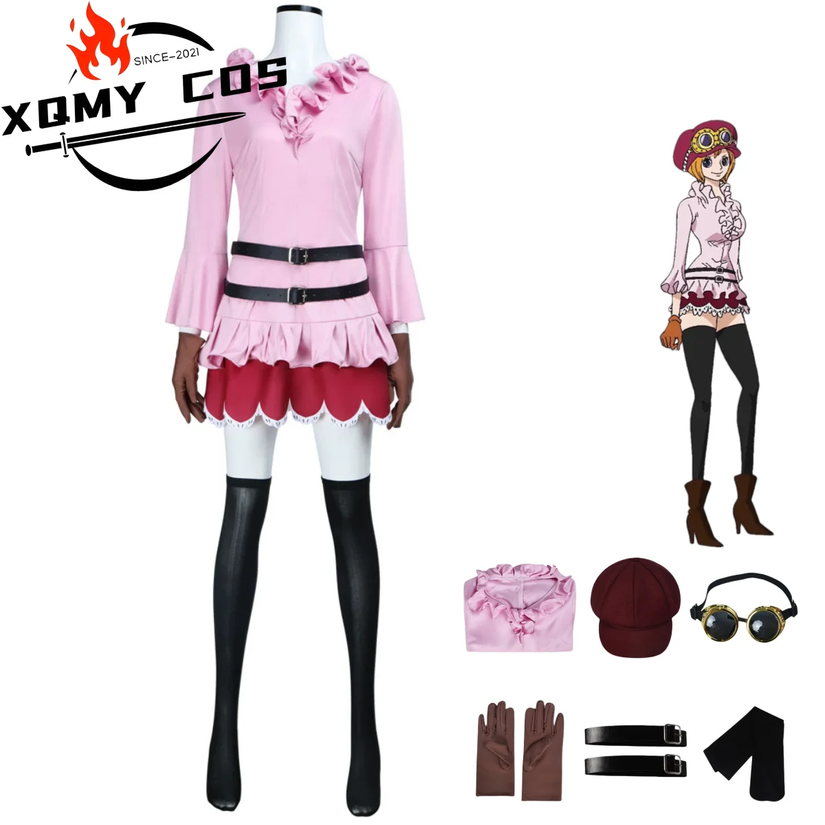 XqАниме Коала Косплей Костюм Розовый Топы с длинными рукавами Юбка Униформа Пояс Взрослая женщина Сексуальный милый карнавальный костюм на Хэллоуин
