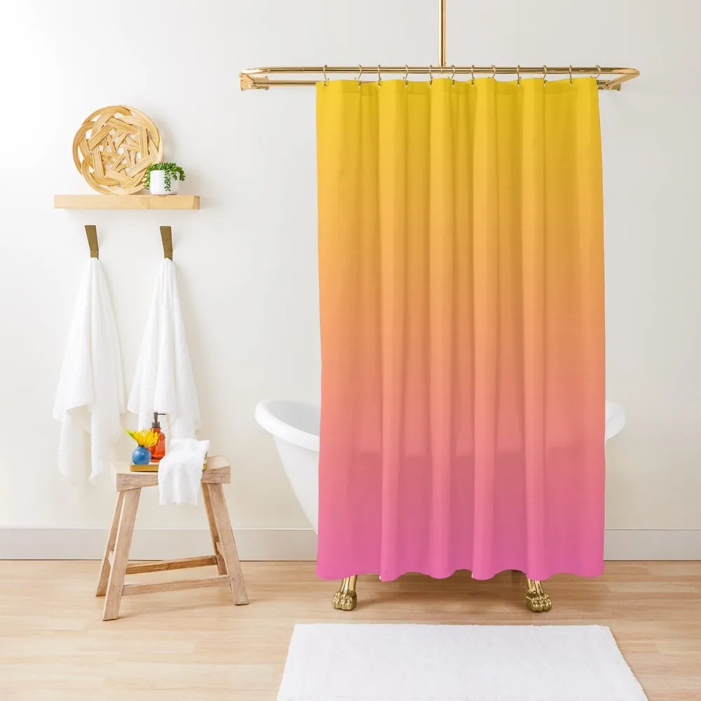 

Sunset Color Rose Pink Lemon YellowOmbre Shower Curtain Shower Bathroom Shower Bath Waterproof Fabric Curtain