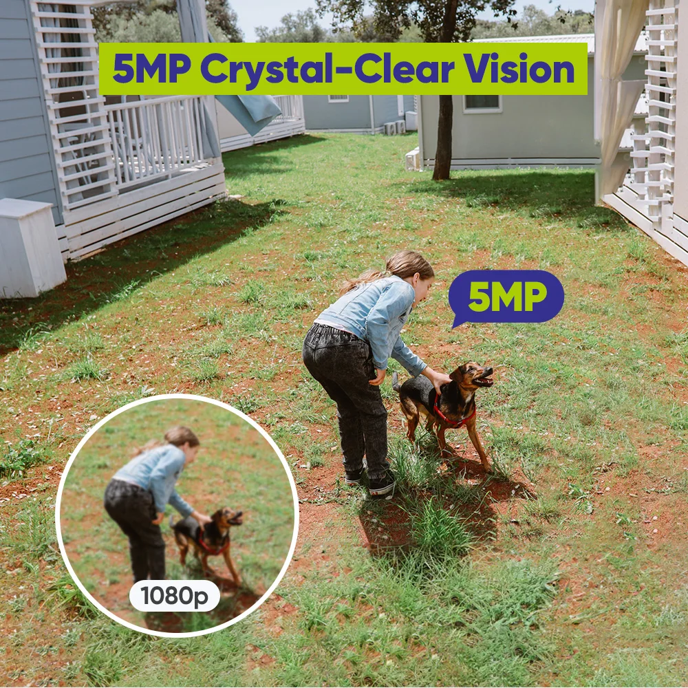 SANNCE-sistema de cámaras de vigilancia Wifi, 5MP, visión nocturna IR inteligente, detección de movimiento por voz bidireccional, cámara protectora de seguridad Wifi