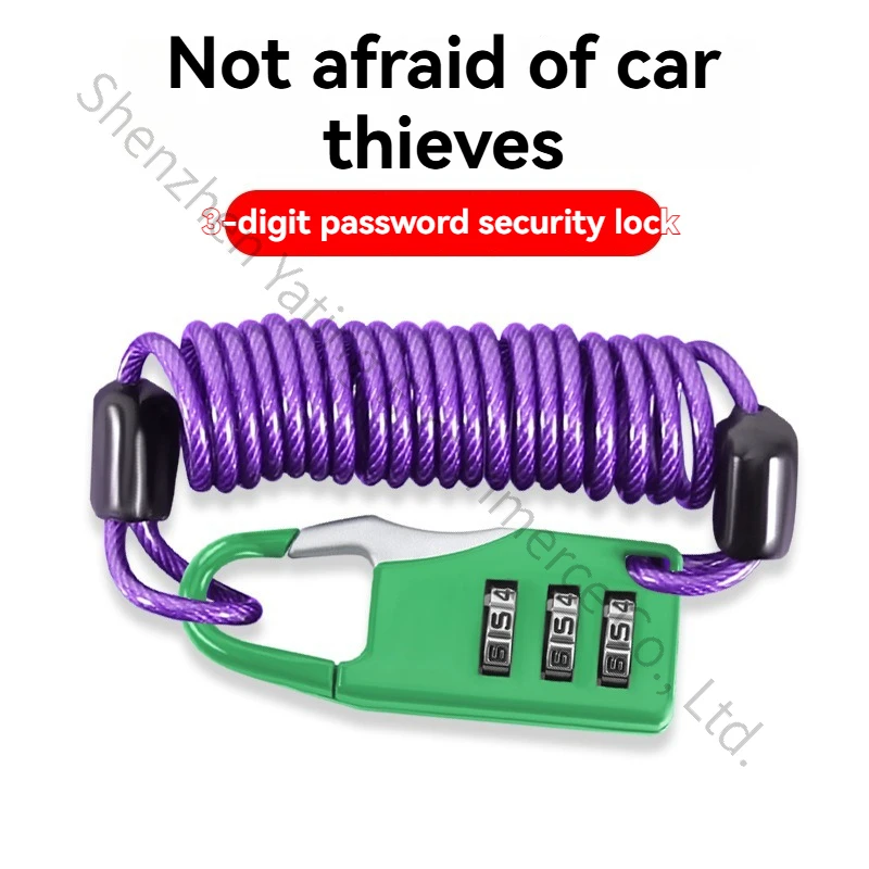 

Замок для шлема с кодовым замком, цифровой кодовый замок для багажа, стальной тросовый замок, замок для электросамоката, мотоцикла, велосипеда, противоугонный