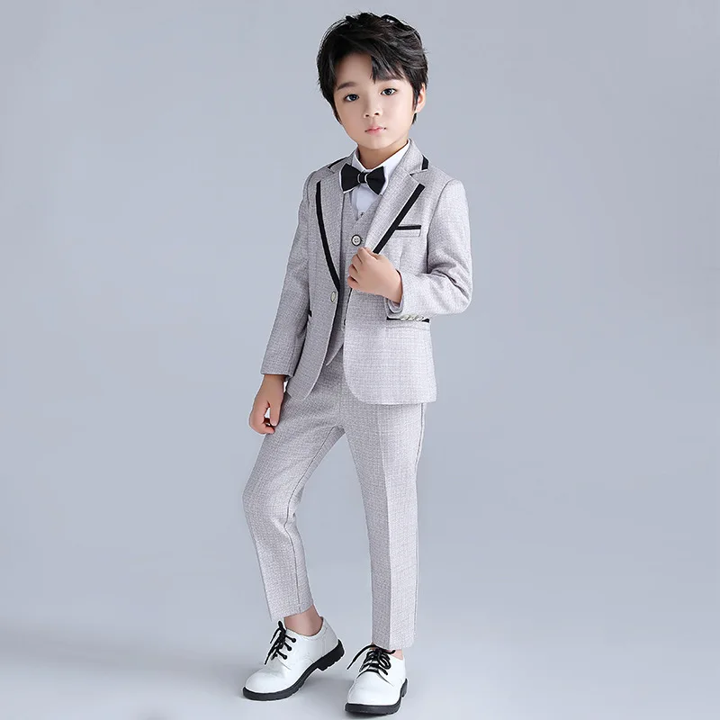 Top Quality Flower Boys Wedding Party Suit Gentleman Formal Photography Dress Kids Tuxedo Outfits Children Performance Costume