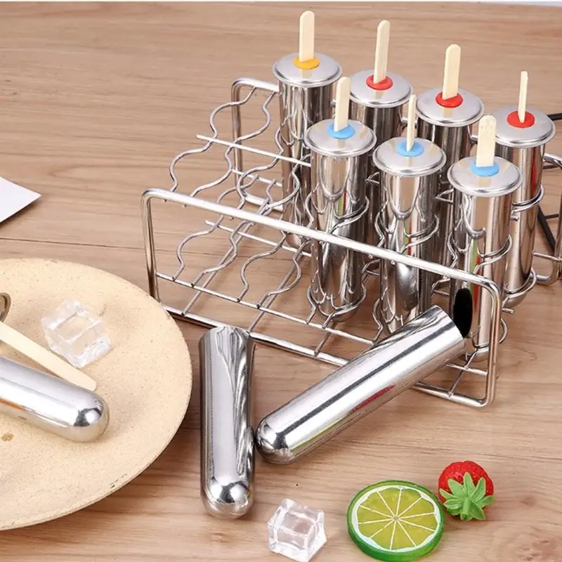 Stainless Steel Popsicles Molds with 6/10 Cavities for Homemades Ice Cream Ice Lolly Making Mould 55KF