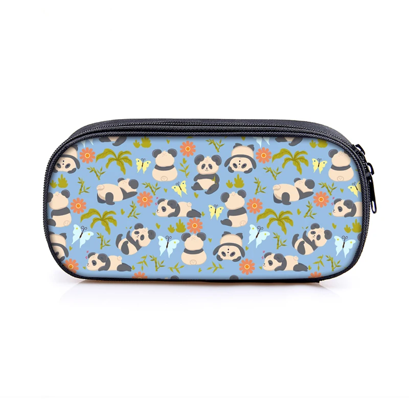 Cute Panda / Racoon Print Cosme Case Pencil Bag Red Panda Storage Bags Pencil Box Organizer Zipper Pouch School Case Supplies