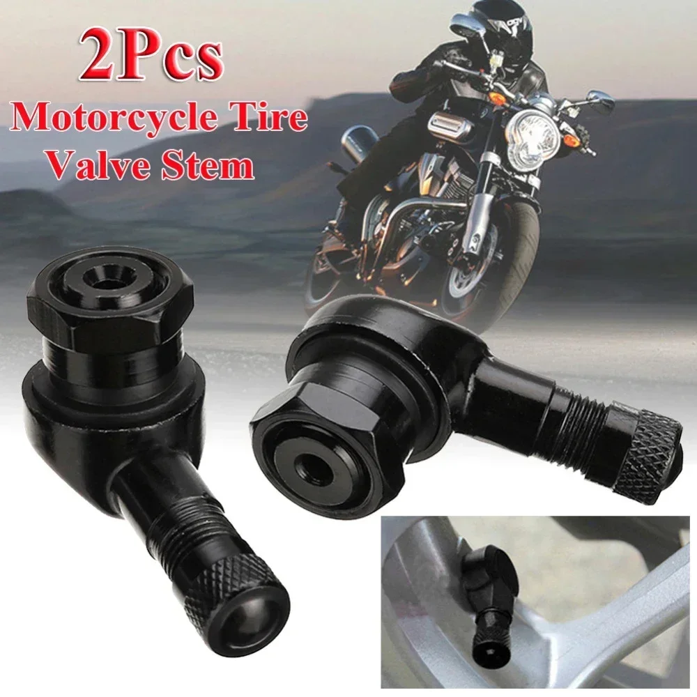 2Pcs 90 Degree CNC Motorcycle Tire Valve Stems -Universal Motorcycle Aluminum Wheels Tire NCY Leak-proof TWPO Valve Caps