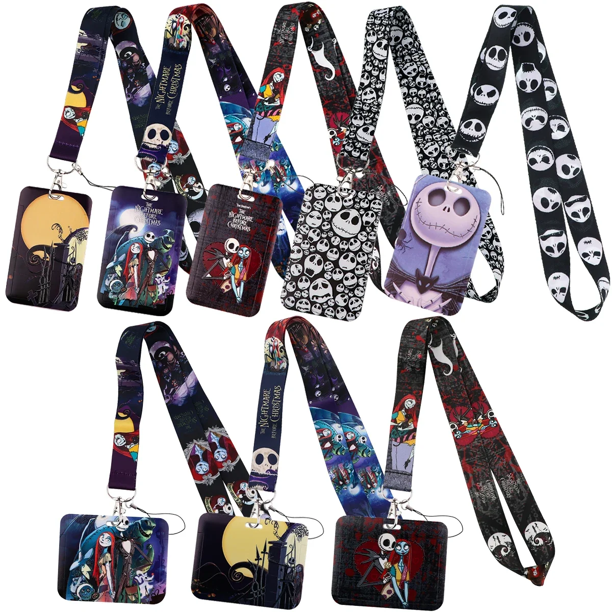 The Nightmare Before Christmas Lanyard Card Holder Neck Strap for key ID Card Badge Holder DIY Hanging Rope Keyring Accessories