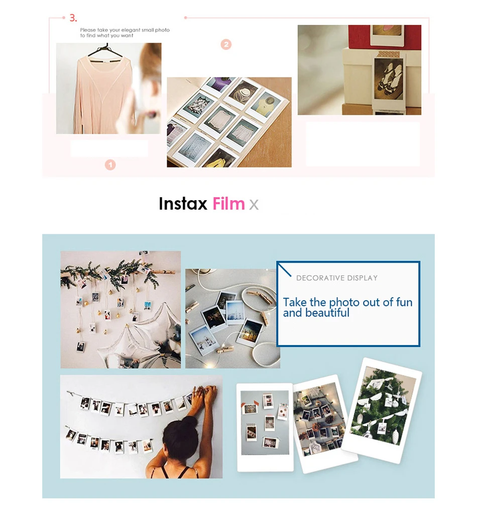 Origin Fujifilm Instax Mini Film Paper 20 Sheets for Fuji Instant Film Cameras Instax Mini 12 11 9 40 70 90 Link Liplay EVO