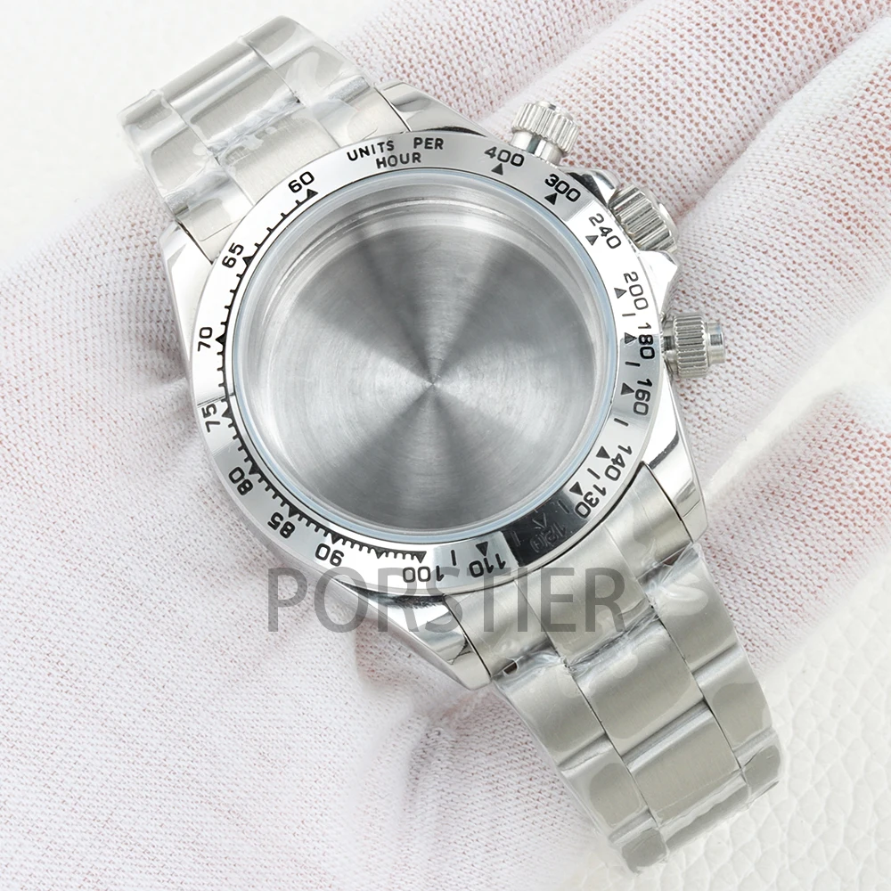 40mm VK63 Watch Case 100m Waterproof for Daytona VK63 VK64 Movement 316L Stainless Steel Presidential/Jubilee/Oyster Bracelet