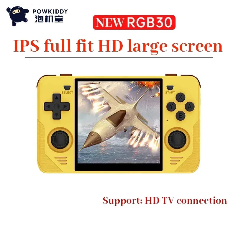 Powkiddy Rgb30 4.0 British Ips Hd Screen Open Source Handheld Cross-border Psp Simulator N64 Rocker Arcade Game Machine Gift