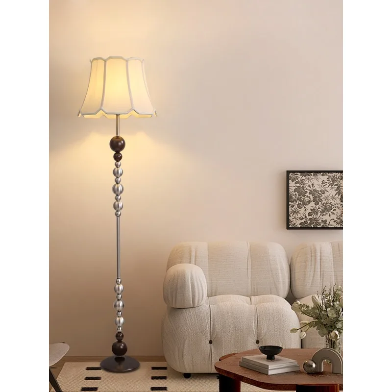 Mid Ancient Style Fabric Ball Floor Lamp Living Room Bedroom Sofa Side Hotel Homestay Advanced Atmosphere Decoration Table Light