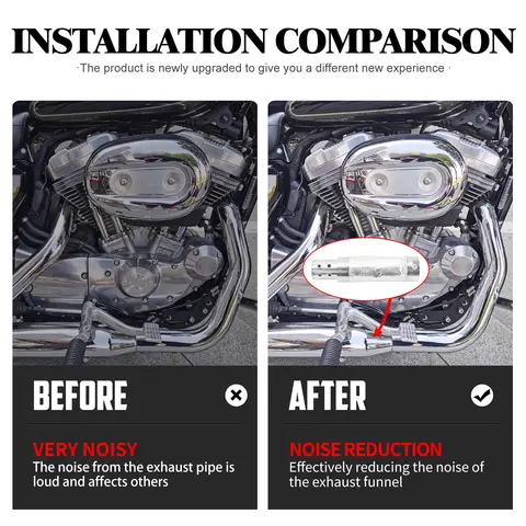 Motorcykel 38-48mm Tyst Baffel Avgasrör Ljuddämpare Universal För Harley Sportster Touring FLHT FLHX Dyna Softail Slim 6 best sales Harley-ljuddämpare - №4