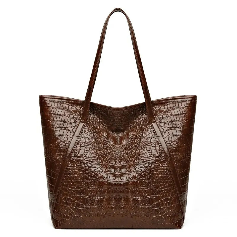 Simple And Versatile Crocodile Print Tote Bag, Large CapacityFashion Hand Bill Shoulder Women's Bag