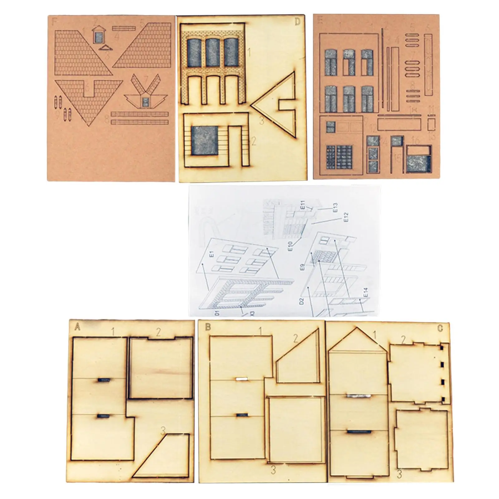 Wooden Model Kits House, 1/87 Building Model Kits, Hobby Toys Buiilding Model House for Miniature Scene Layout