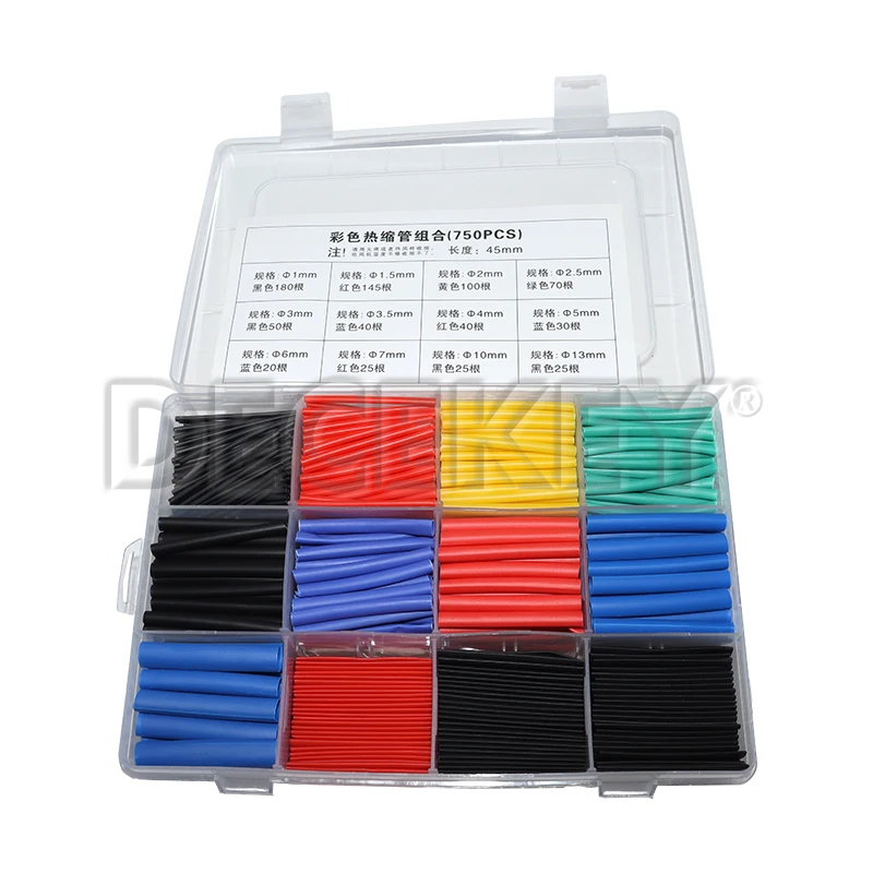 Thermoresistant Tube Heat Shrink Tubing Kit, Termoretractil Heat Shrink Tube Assorted Pack DIY Insulation for Cables Shrink Wrap