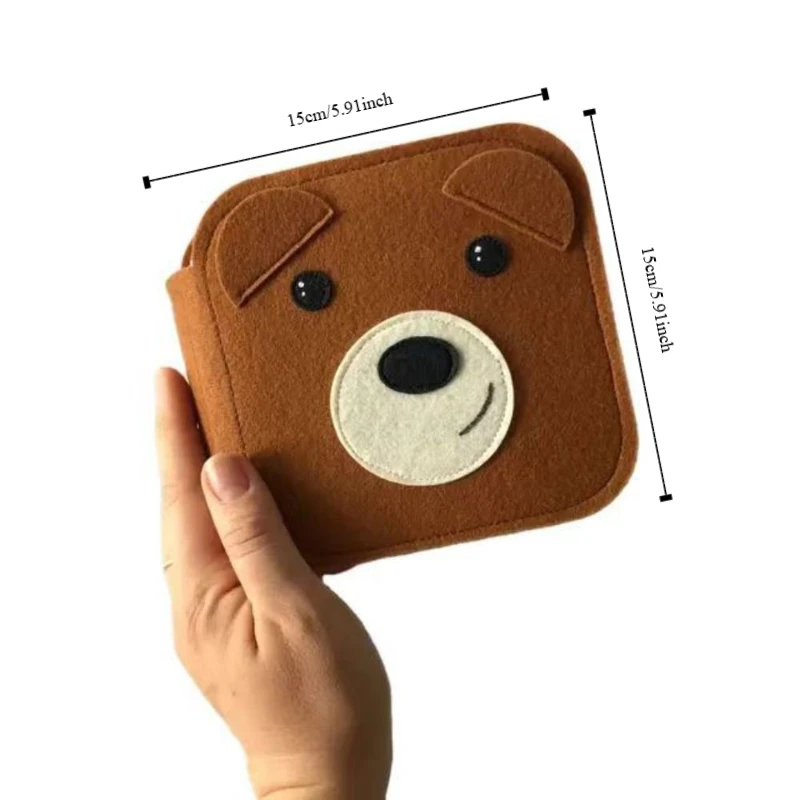 Orso Libro di stoffa per bambini Libro di stoffa educativo interattivo per bambini Libro di stoffa per puzzle morbido genitore-figlio Sviluppo dell'intelligenza