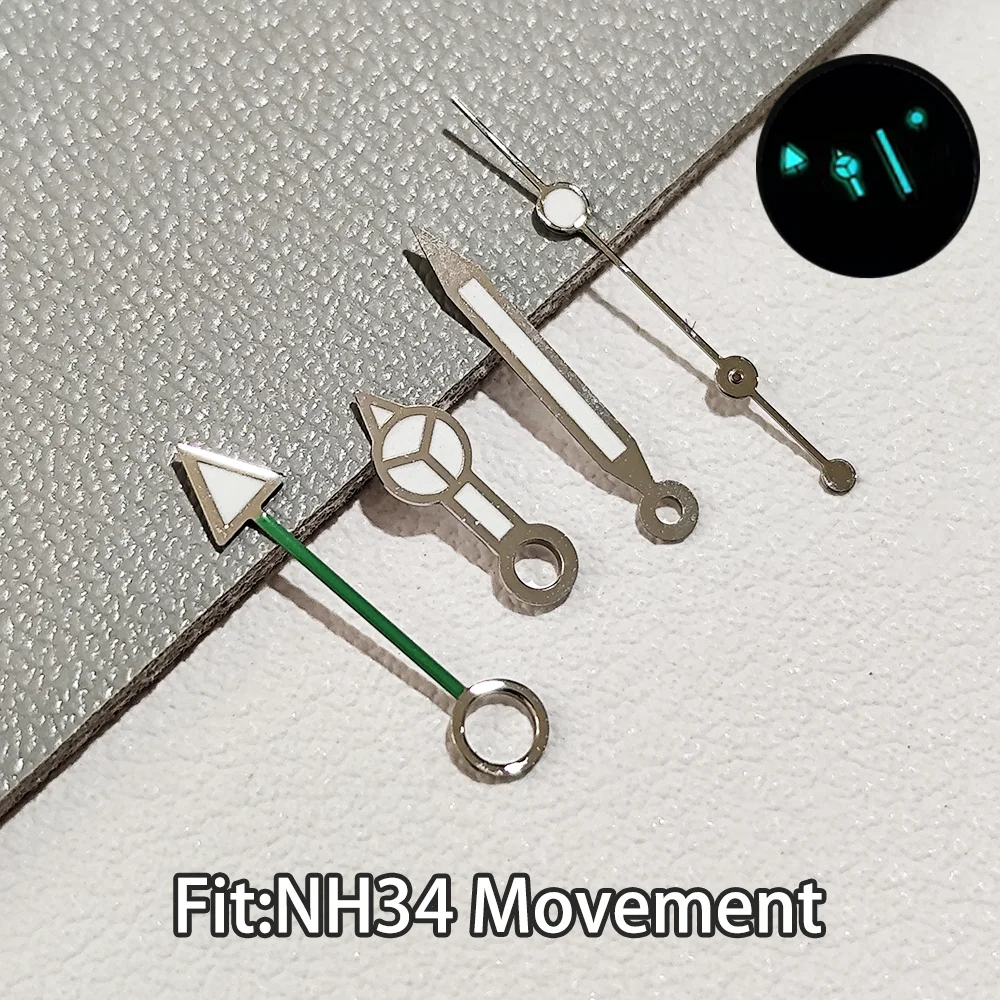 NH34 Zeiger GMT-Uhrzeiger NH34 GMT-Zeiger Teile Blau & Grün BGW9 Leuchtend Geeignet für NH35-Uhren Zeigerzubehör – Detail 7