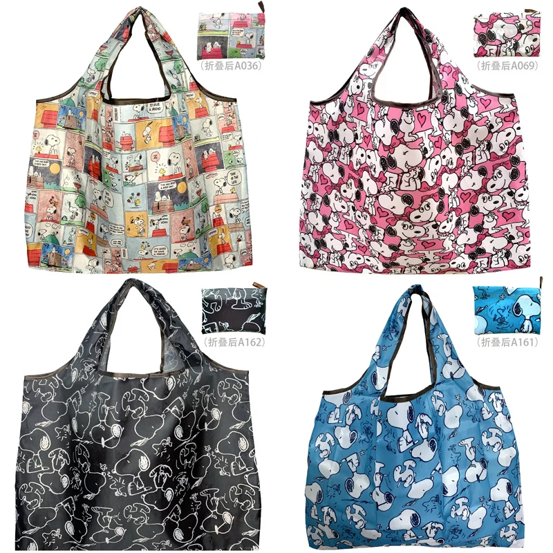 Snoopy borse per la spesa pieghevoli borsa per Anime borsa per la conservazione ecologica borsa pieghevole per l\'armadio borsa per l\'organizzatore