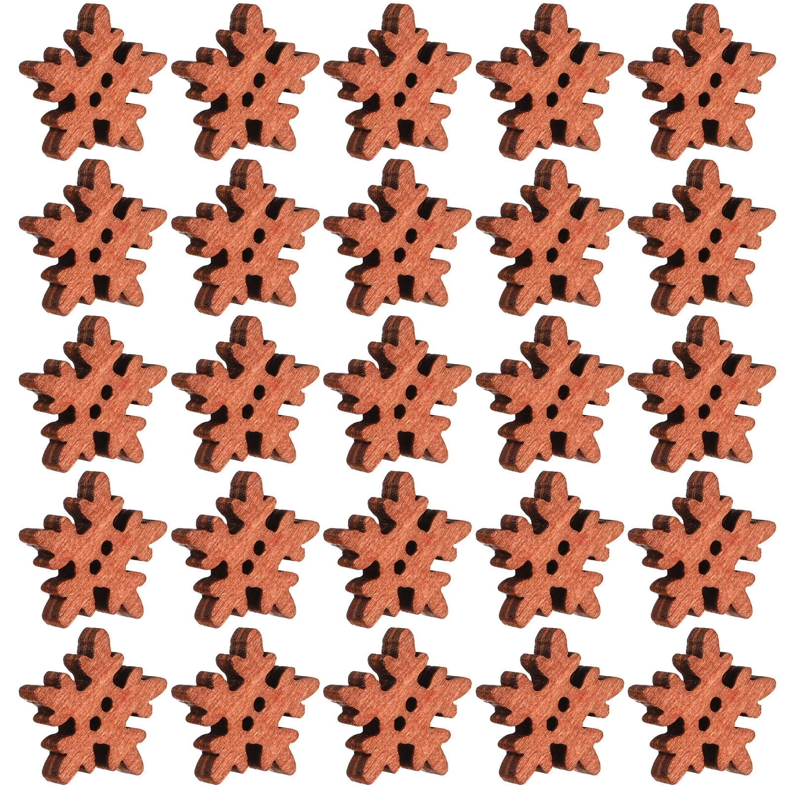 100Pcs 18Mm Mini Snowflake Wooden Buttons Perfect Christmas Decoration DIY Craft Project Innovation Development