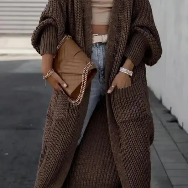 

ex Knitted Sweater Casual Color oulder Drop Ciwalk Coolmax Fiber Collar Nine Sve Length Deformation Res...