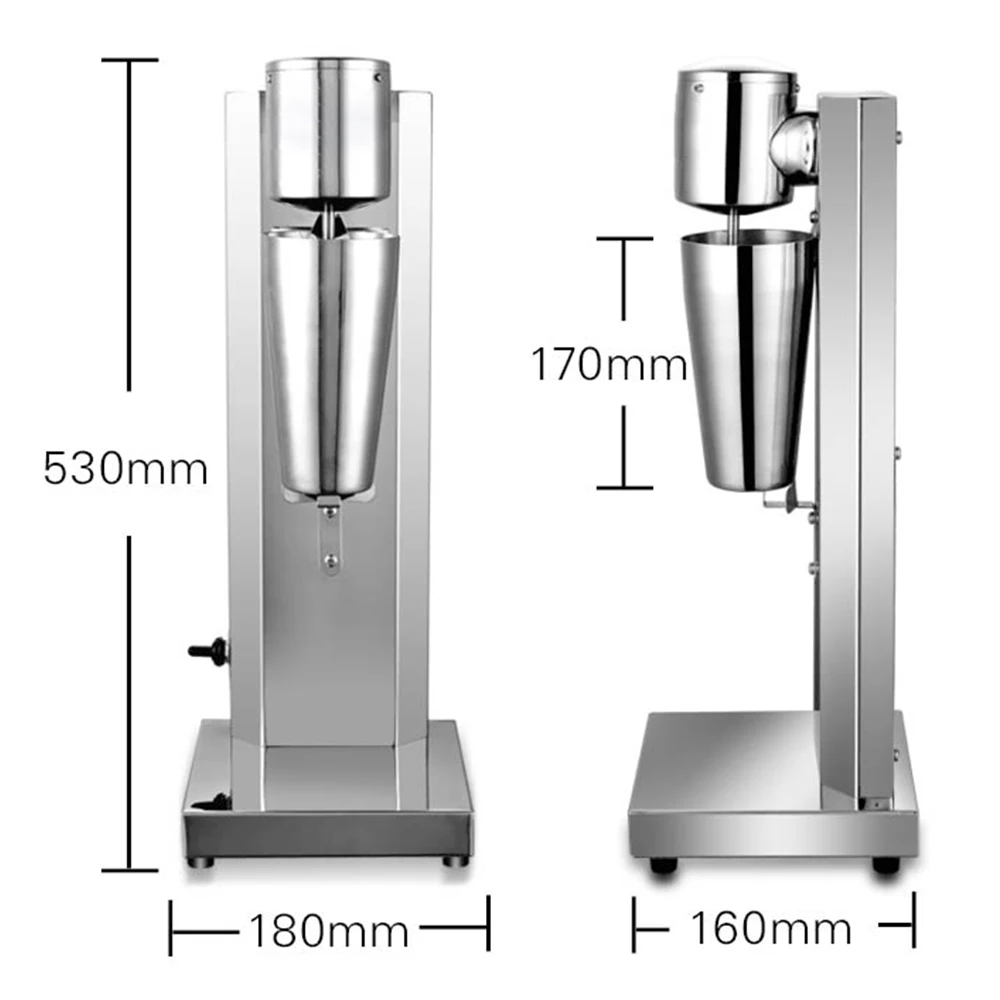 Milkshake Maker Machine Commercial Milk Shake Maker Mixer Electric Drink Mixer Single Head Milkshake Blender Stainless Steel