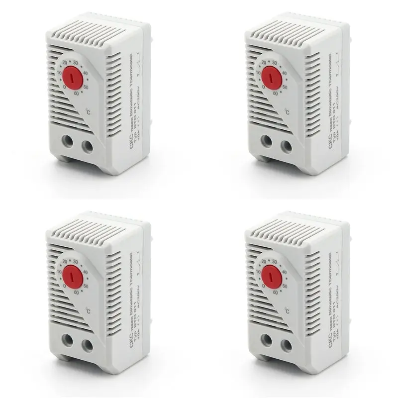 4X SINOTIMER KTO011 Cabinet Mini Thermostat Compact Mechanical Temperature Controller
