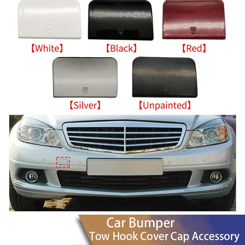 For Mercedes W204 C Class 2007-2010 Front Bumper Tow Hook Cover 2048850124 Black Direct Fit C180 C200 C300