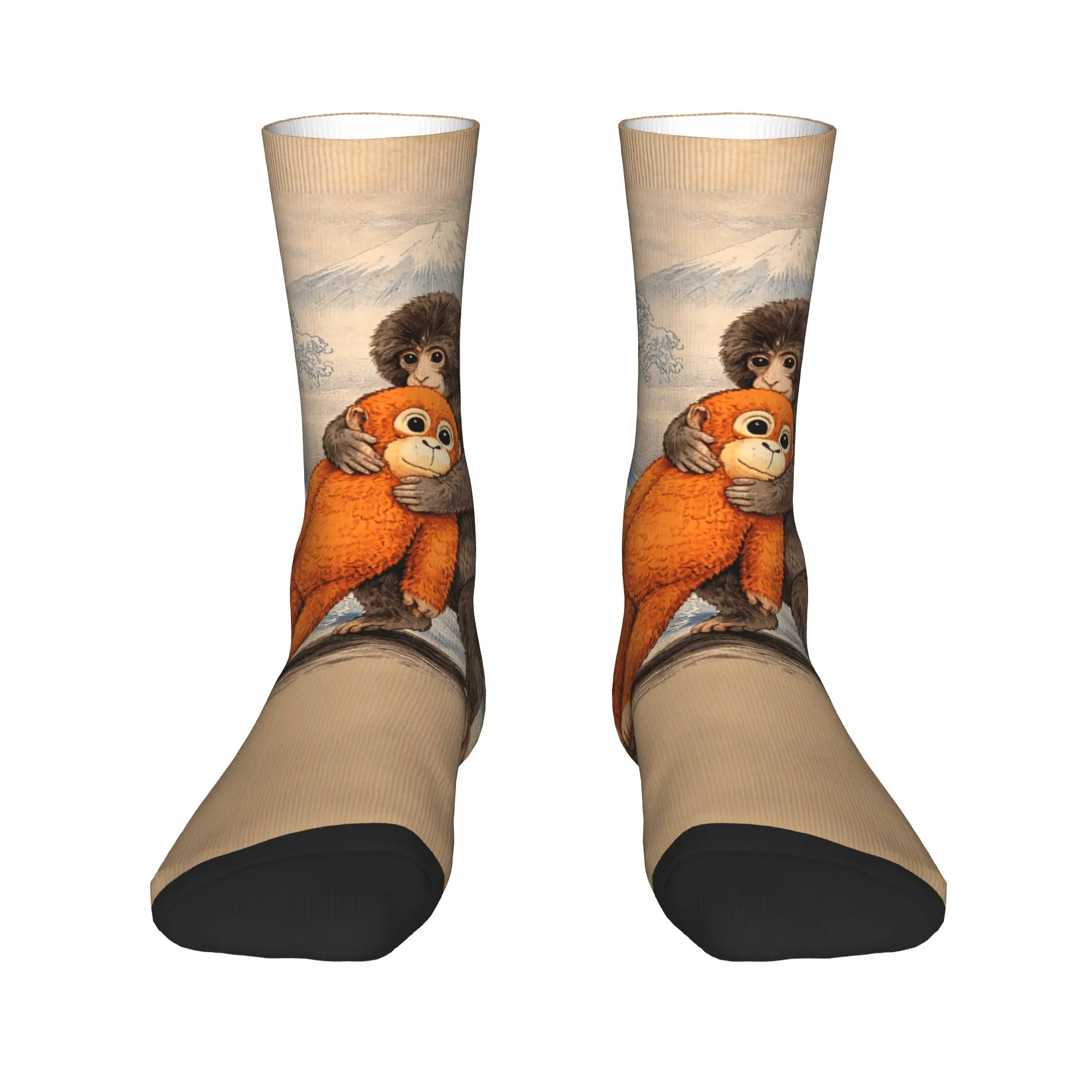 Kawaii Baby Monkey Punch Cute Japanese Art Socks  Anti Slip Stockings Couple Soft Breathable Running Socks Autumn Fashion Socks