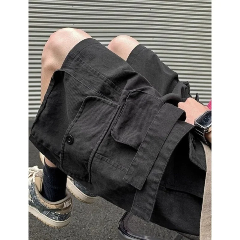 

Loose Casual Men's orts Summer Logging Workwear Large kets Design Five-Quarter Length Breathable Lightweight Color