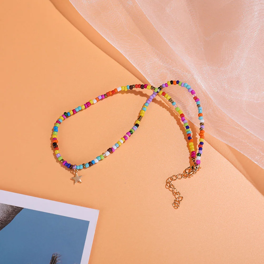 3pcs Children's Necklace Premium Plastic Beads Colorful Adjustable Stage Performance Decors Party Wedding Favor Gift for Girls