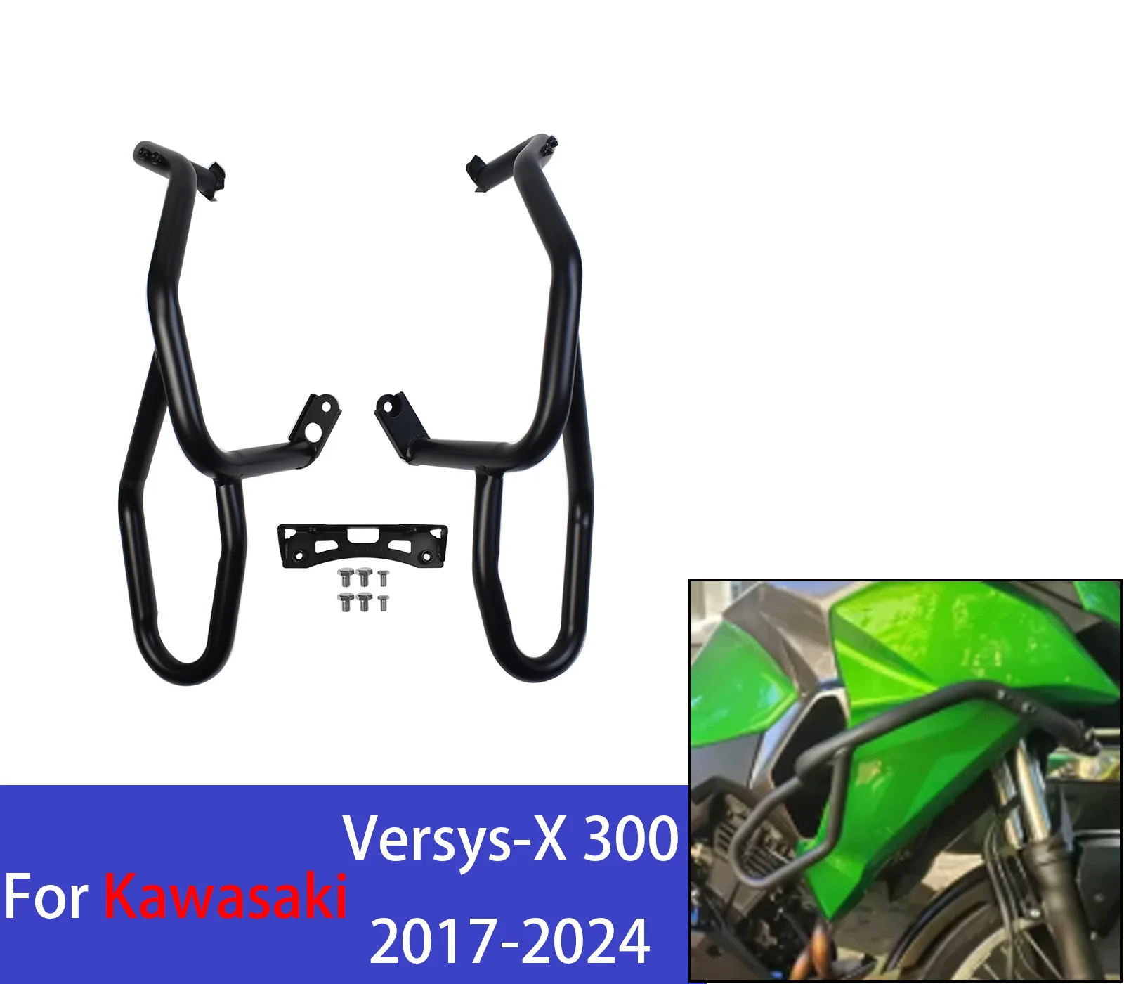 

For Kawasaki Versys-X 300 2017-2024 Versys X300 Crash Bars Engine Guard Frame Sliders Bumper Falling Protector Motor Accessories