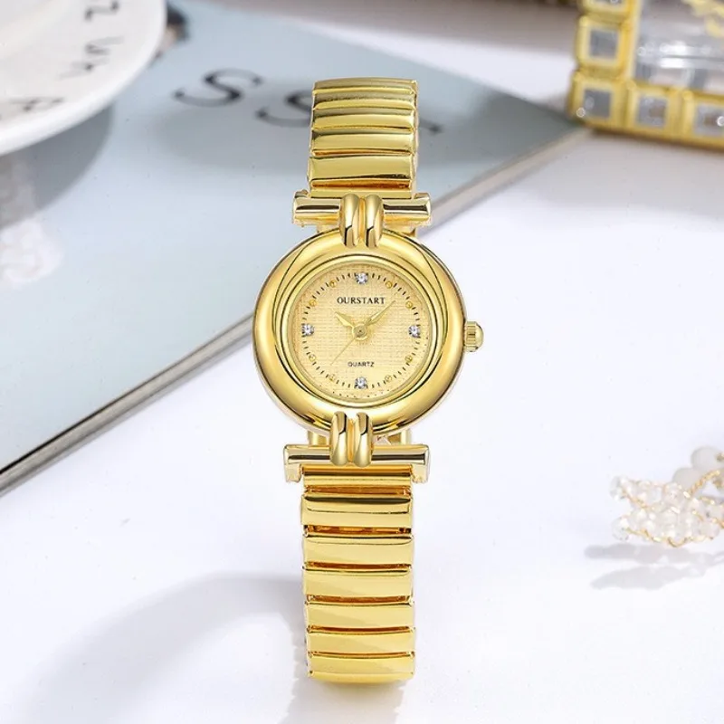 

Часы с эластичным ремешком для женщин, роскошный подарок, золотые кварцевые часы, винтажные наручные часы, дропшиппинг, Relojes Para Mujer