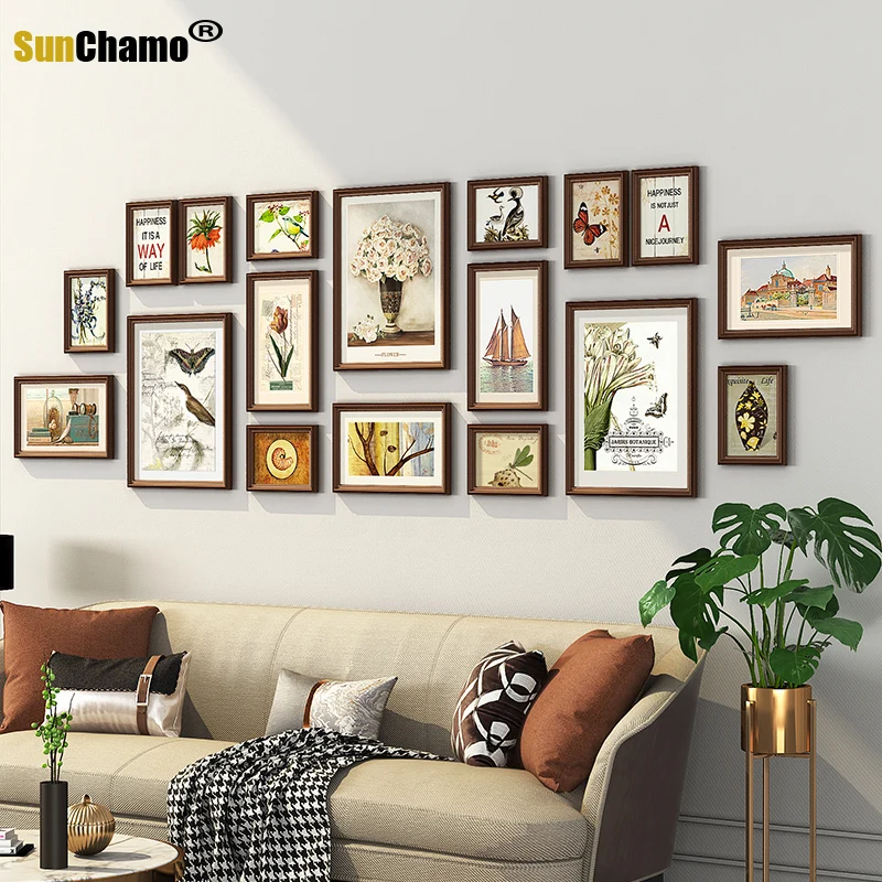 Sunchamo Large Home Office Decoration Hole Free European Living Room Wall Hanging Creative Photo Album Frame Set 243x74CM Gifts