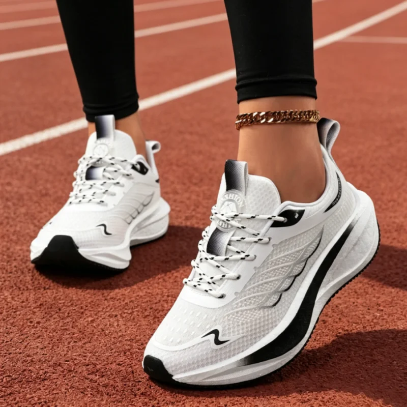 Summer Women's Sports Shoes Breathable Mesh Damping Running Shoes Women's Fashion Joker Hiking Casual Shoes Light