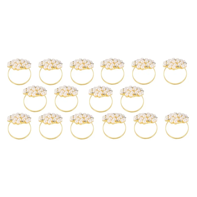 

16 шт., кольца для салфеток с жемчугом, пряжка для салфеток для свадьбы, ужина, украшения стола-горячая