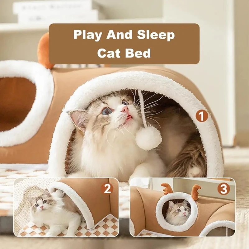 Cats Accessories Plush Cats Bed for Winter House Warm Pet Products Beds Mat Puppy Basket Accessory Houses and Habitats Cushions