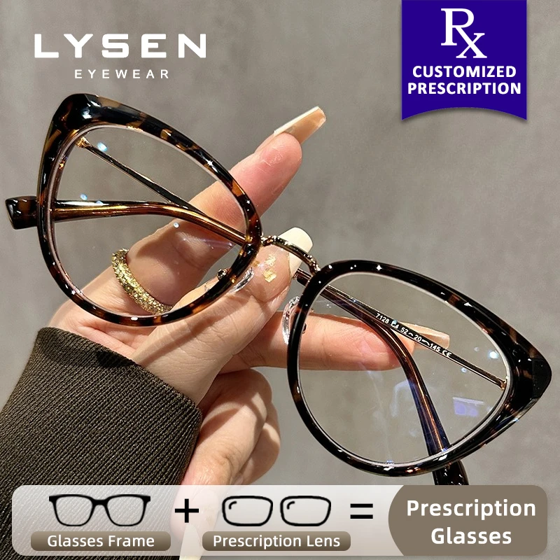 

LYSEN Trendy Cat Eye Photochromic Glasses for Myopia Anti Blue Light Prescription Optical Glasses Progressive Reading Eyeglasses