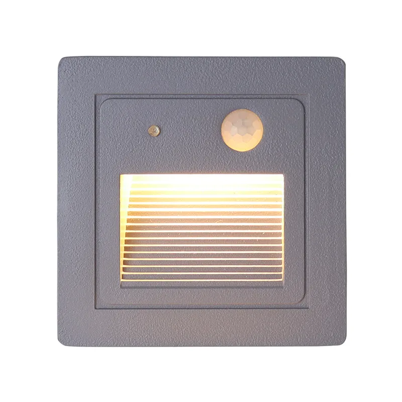 

IP65 PIR motion Detector Light Sensor Led Step Stair Lights Outdoor Footlight Recessed Corner wall Lamp exterior garden Lamp