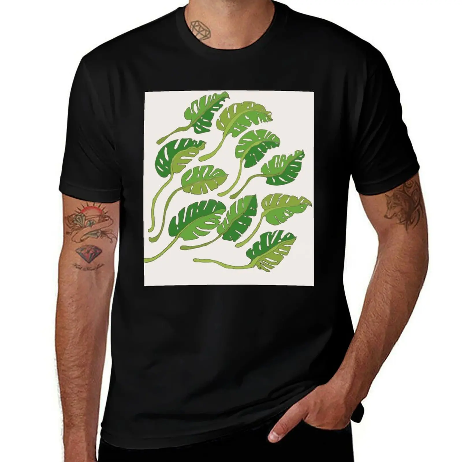 

Monstera Plant Leaves T-Shirt man t shirt heavy cotton funny t shirts dark humor