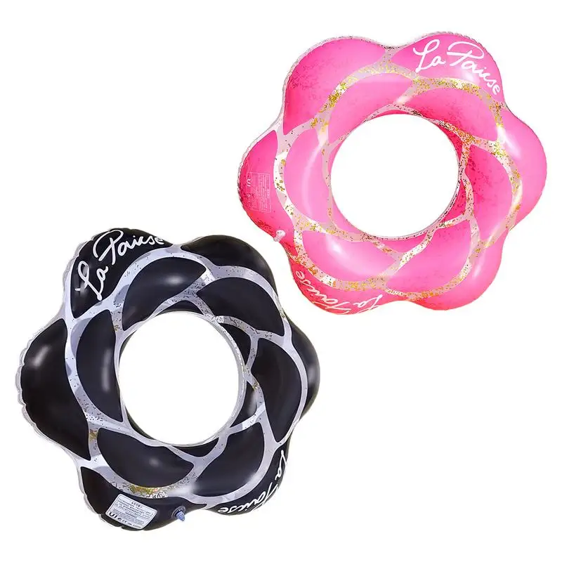 

Swim Rings For Kids Swimming Ring Pool Rings Floaties Petal Sequin Swim Rings Water Toys Leak-Proof Swimming Pool Toys Swim