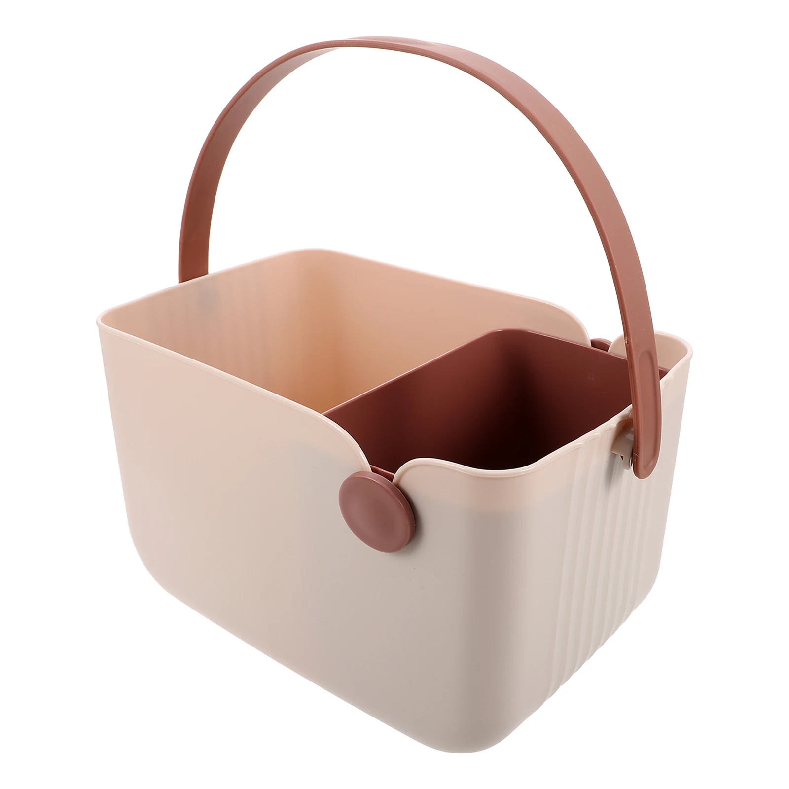 

Bathroom Storage Basket Plastic Organizer Handle Shower Tote Countertop Portable Multifunctional Bath Container Easy Clean Space