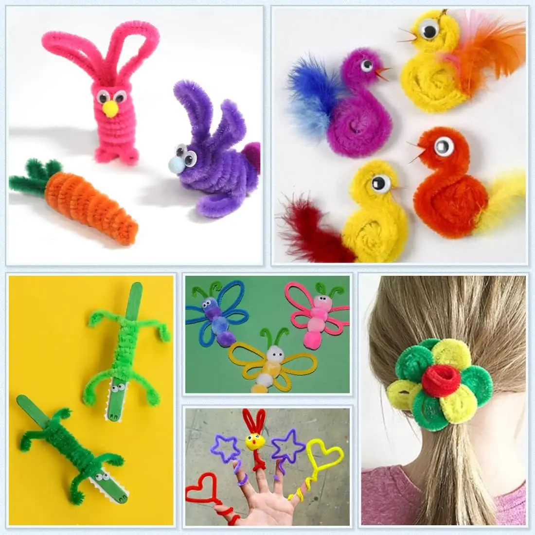 1000 Pcs Pipe Cleaners Assorted 20 Colors for Kids Art DIY and Crafts Projects and Decorations Limpia Pipas Para Manualidades