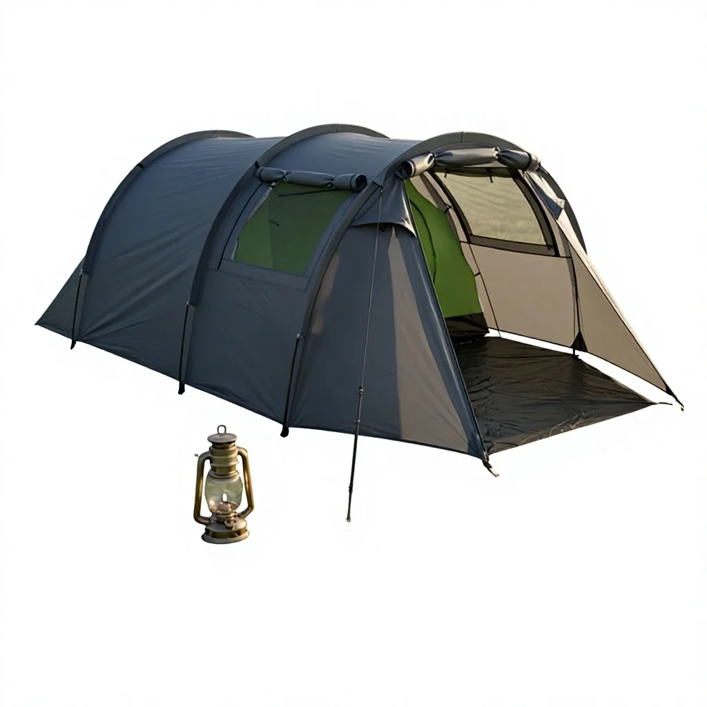 2026 Outdoor Camping Four-season Camouflage Double-layer Tunnel Tent Waterproof Sun-proof Lightweight Easy Carry Stock Ampleprom